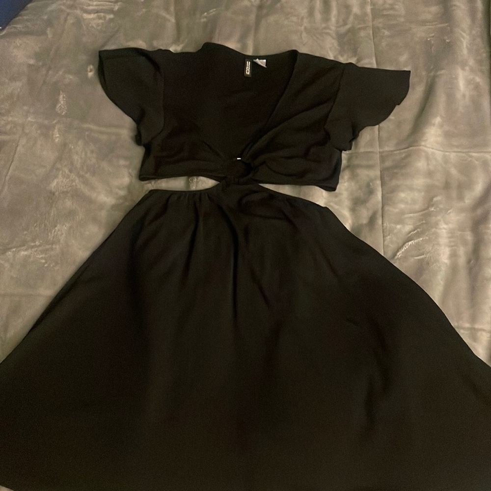 Casual black dress.